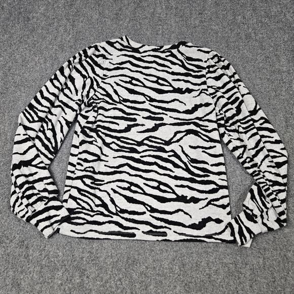 Sanctuary Zebra Stripe Sweatshirt Sz XS‎ (Oversized) Black White Elevated Casual - Picture 2 of 7